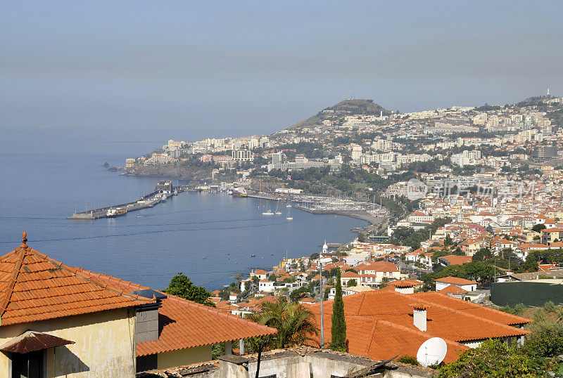 Funchal Madeira岛鸟瞰图